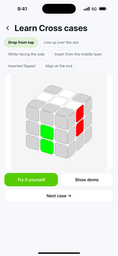 Hands-on 3D cube case practice in Cube Brain Trainer